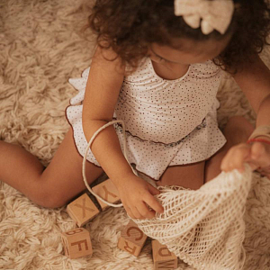 Купальник с юбочкой Mrs. Ertha "Marie Unique Dots", шоколадная крошка